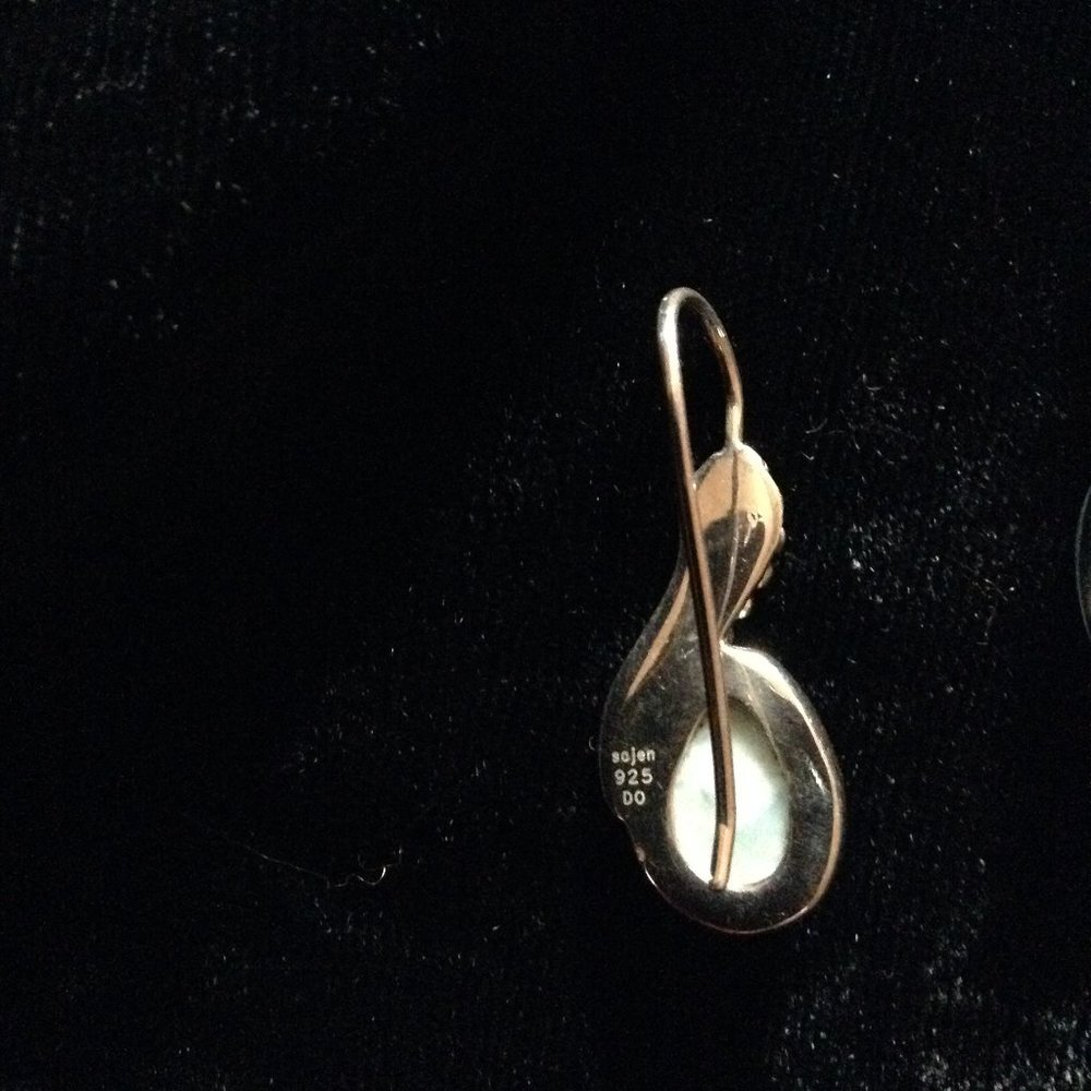 Sajen Larimar Pendant Pearl Accent Sterling Silver with Matching Earrings - Picture 12 of 16